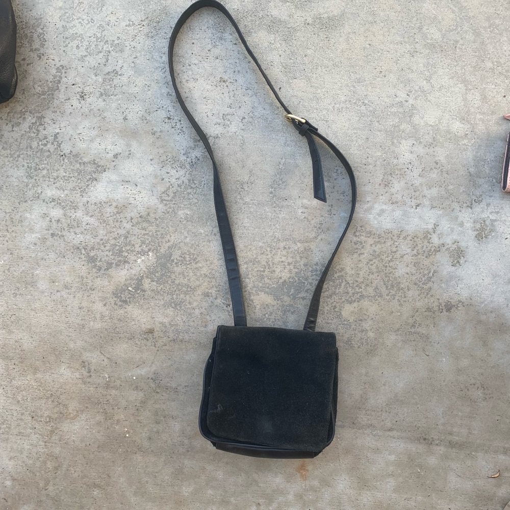 Suede Crossbody Bag Black